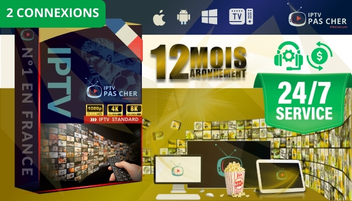 ABONEMMENT IPTV 12 MOIS GOLD (2 APPAREILS)